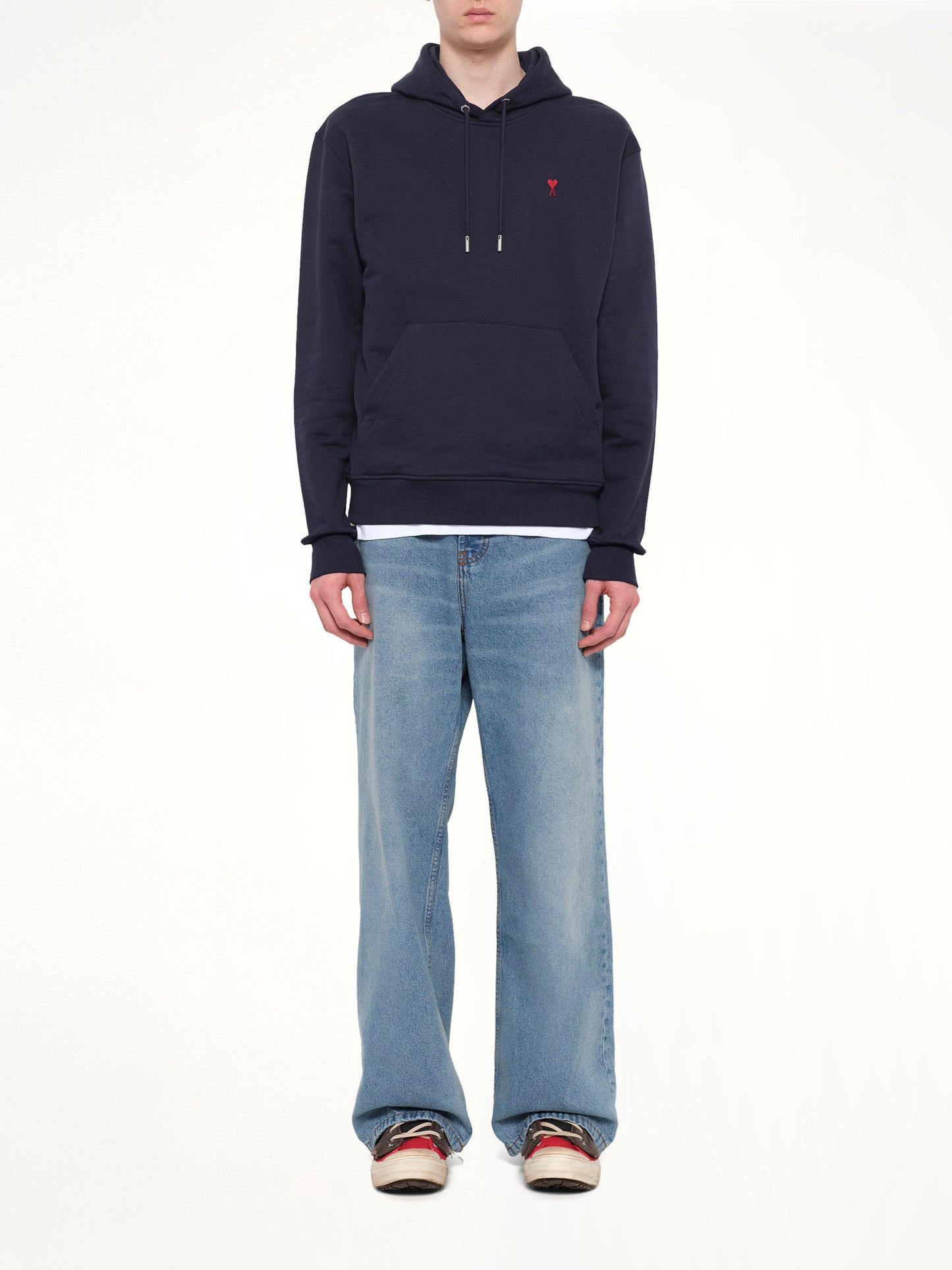 Red Ami De Coeur Hoodie in Navy