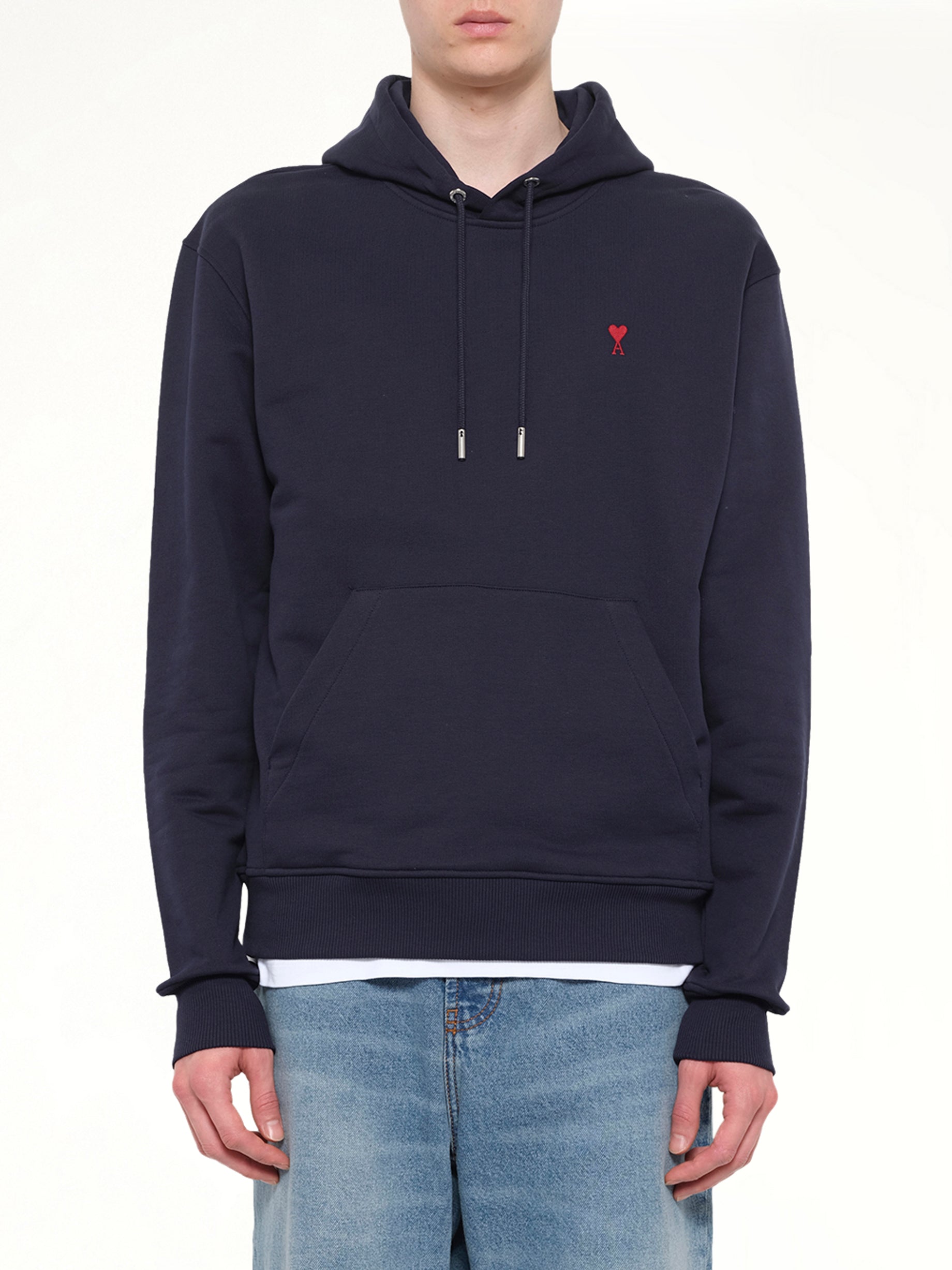 Red Ami De Coeur Hoodie in Navy