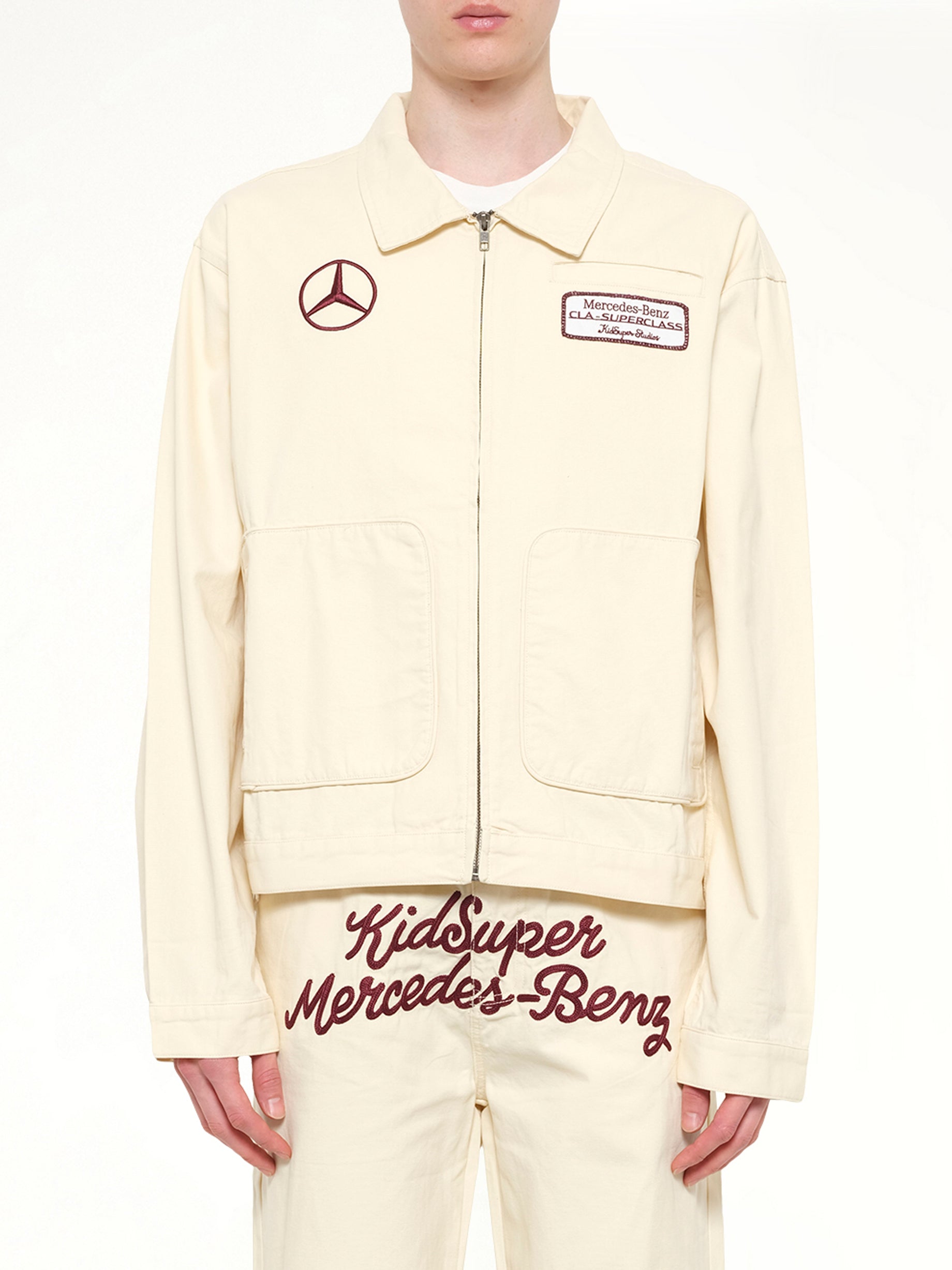 Kidsuper X Mercedes Benz Work Jacket in Cream