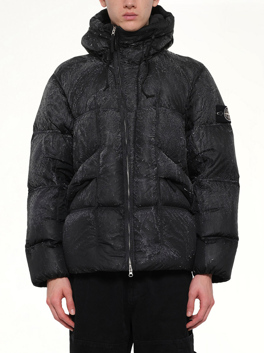 4100062 Hand Sprayed Reflective Puffer in Black