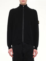 5100126 Ribbed Cotton Zip-Up Jumper in Black