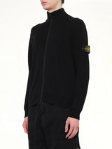 5100126 Ribbed Cotton Zip-Up Jumper in Black
