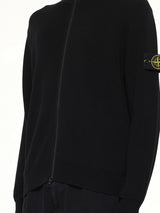 5100126 Ribbed Cotton Zip-Up Jumper in Black