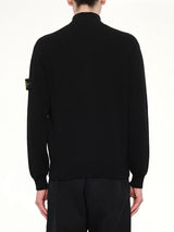 5100126 Ribbed Cotton Zip-Up Jumper in Black