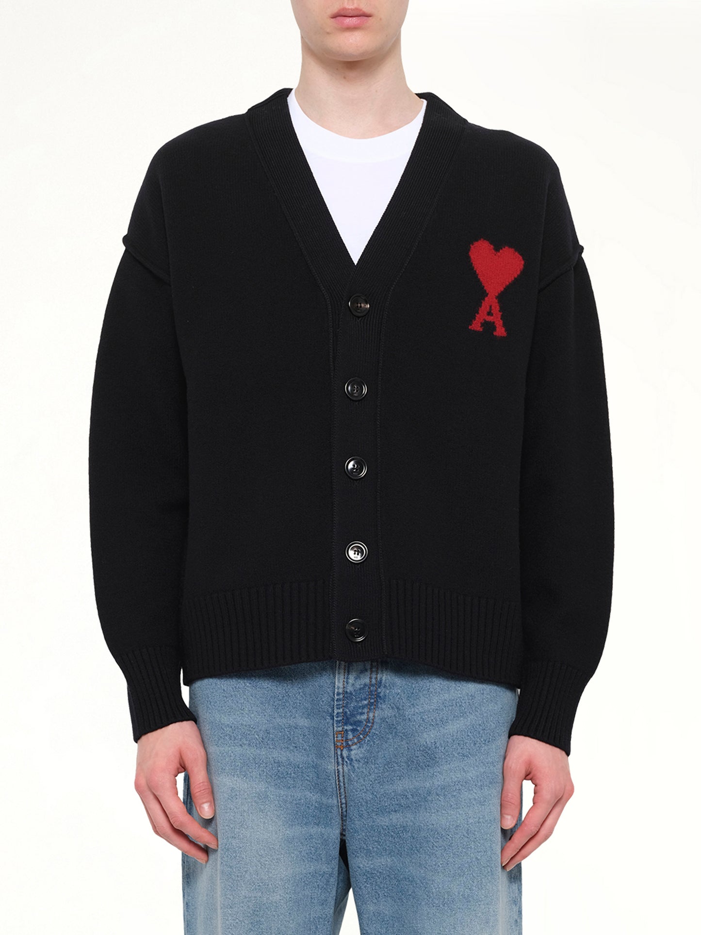 Red Ami De Coeur Cardigan in Black