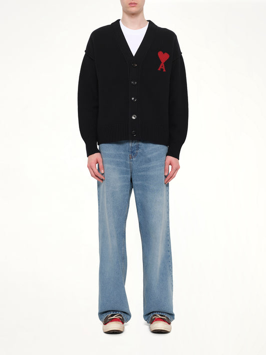 Red Ami De Coeur Cardigan in Black