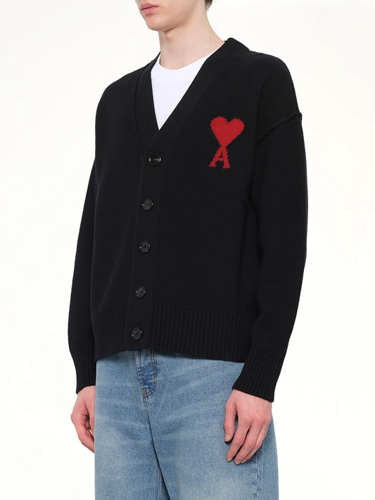 Red Ami De Coeur Cardigan in Black