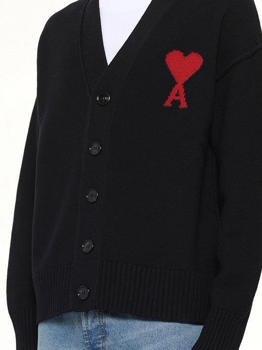 Red Ami De Coeur Cardigan in Black