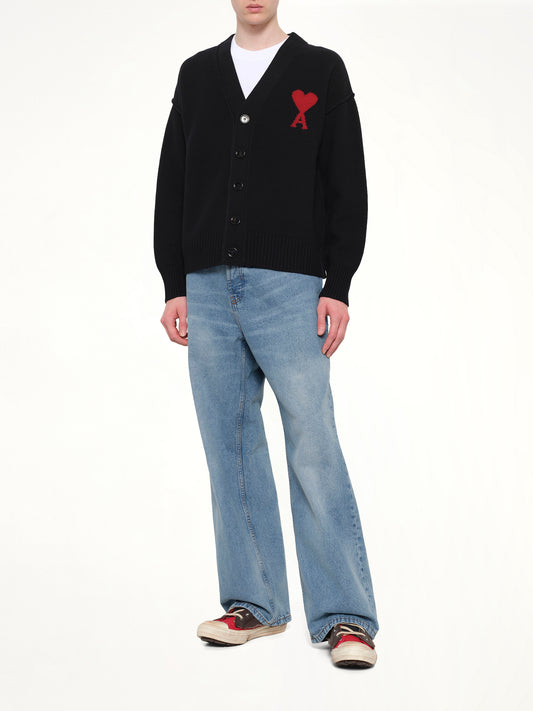 Red Ami De Coeur Cardigan in Black