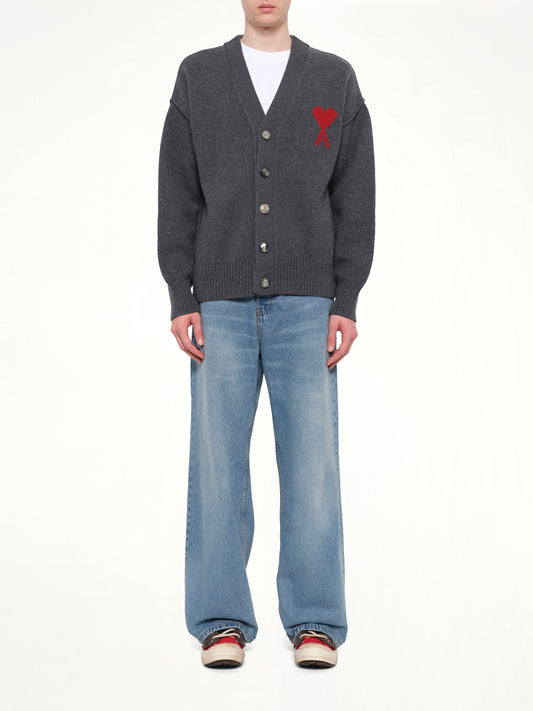 Red Ami De Coeur Cardigan in Grey