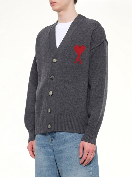 Red Ami De Coeur Cardigan in Grey