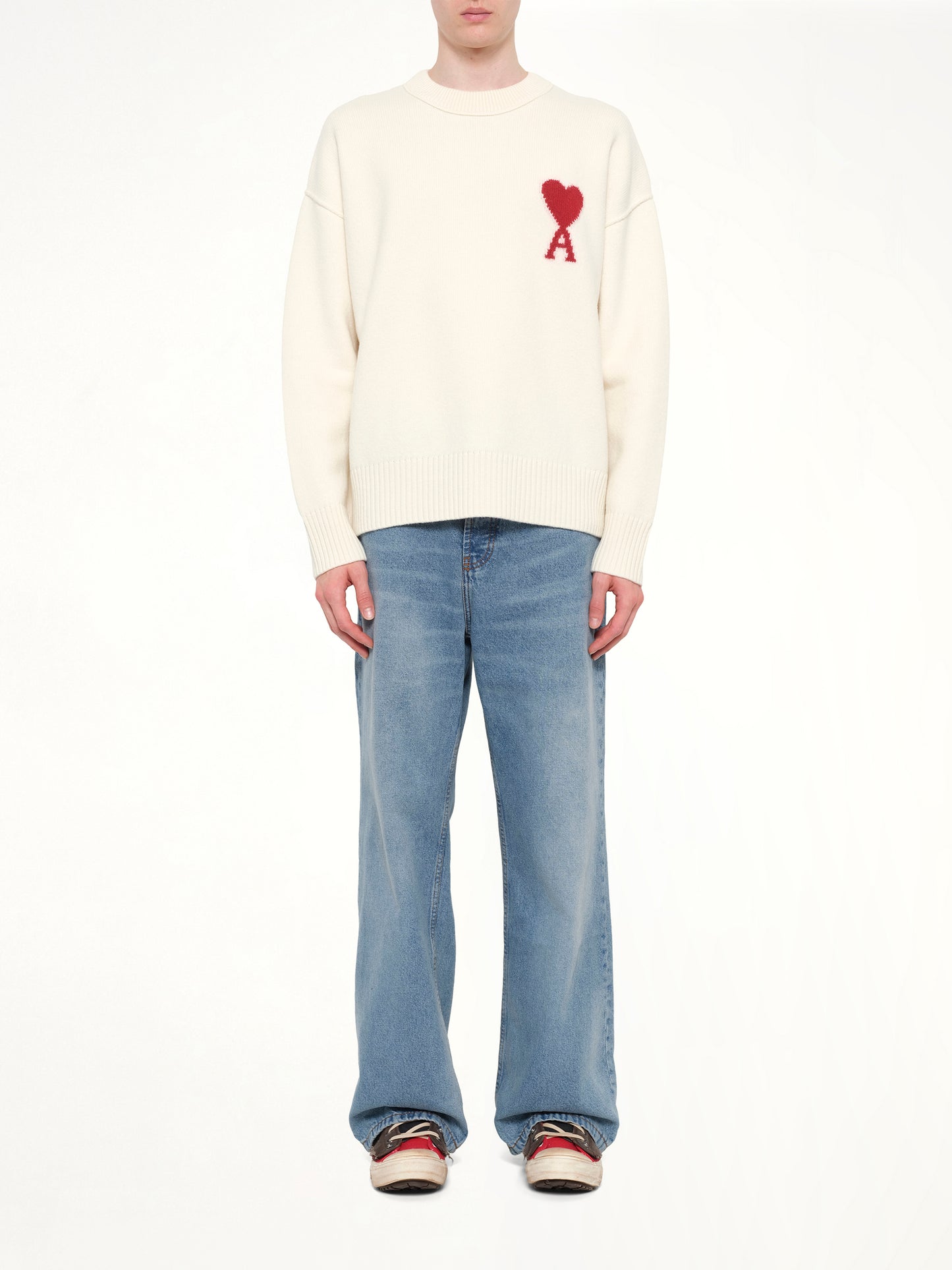 Red Ami De Coeur Sweater in Cream