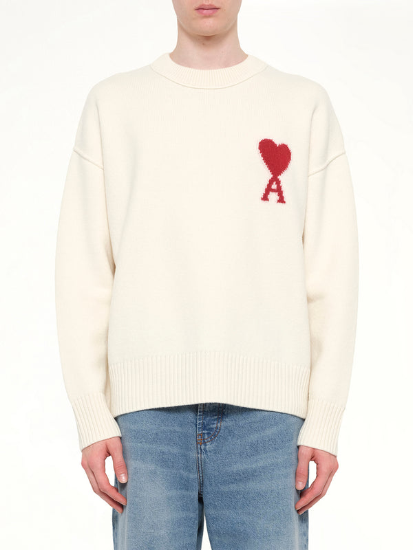 Red Ami De Coeur Sweater in Off White