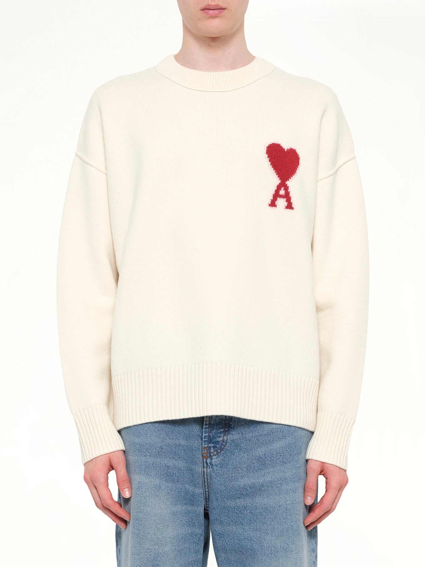 Red Ami De Coeur Sweater in Cream