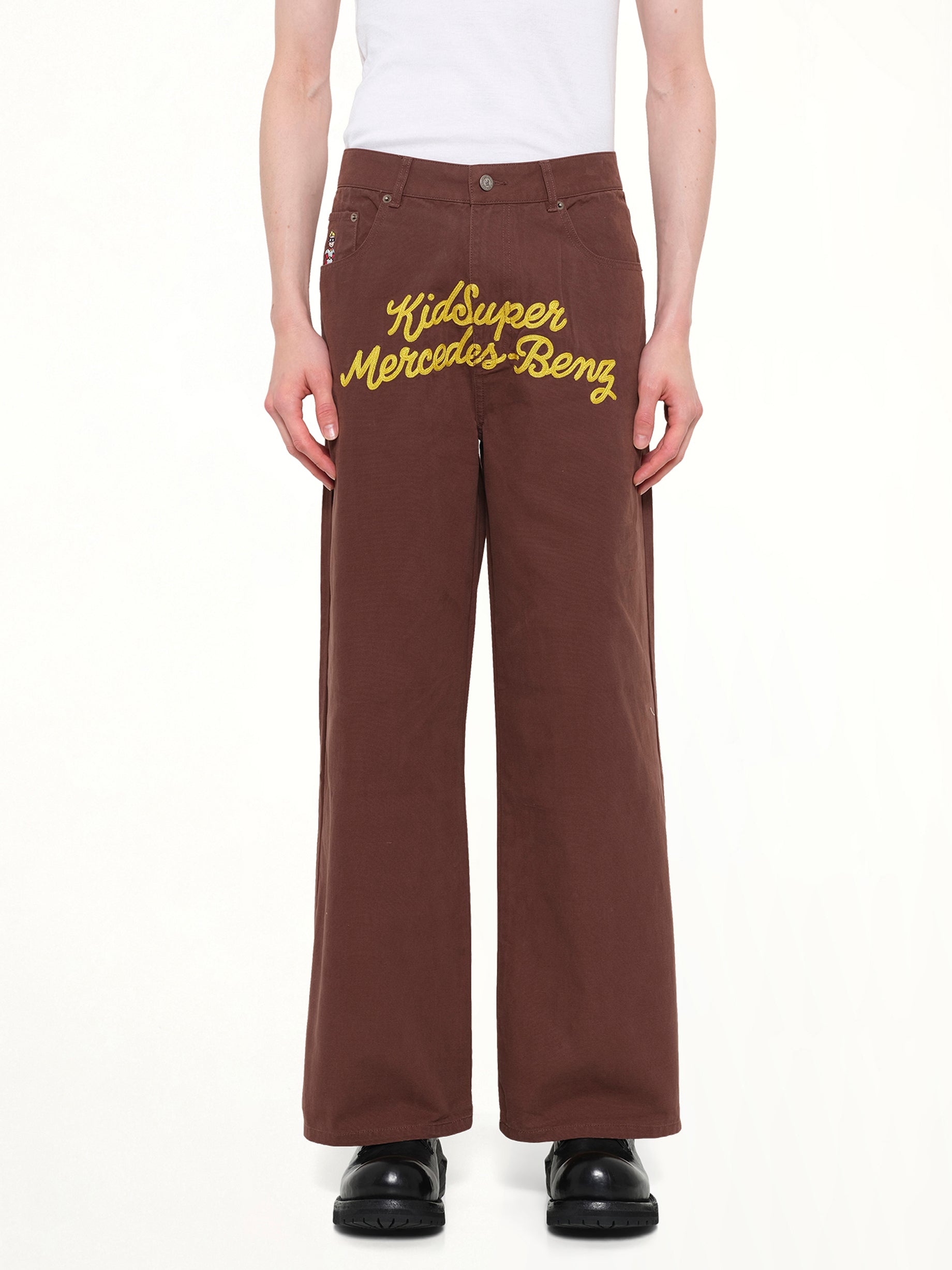 Kidsuper X Mercedes Benz Work Pants in Brown