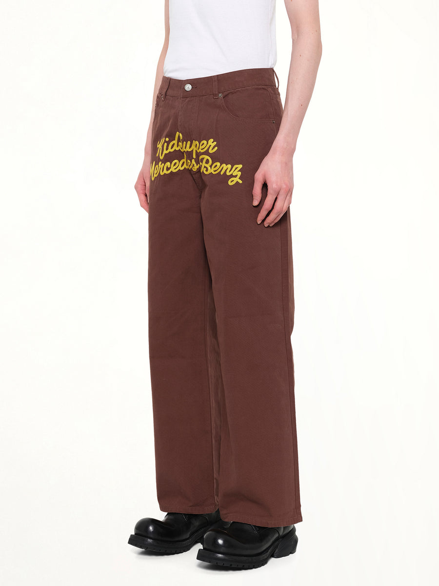 Kidsuper X Mercedes Benz Work Pants in Brown