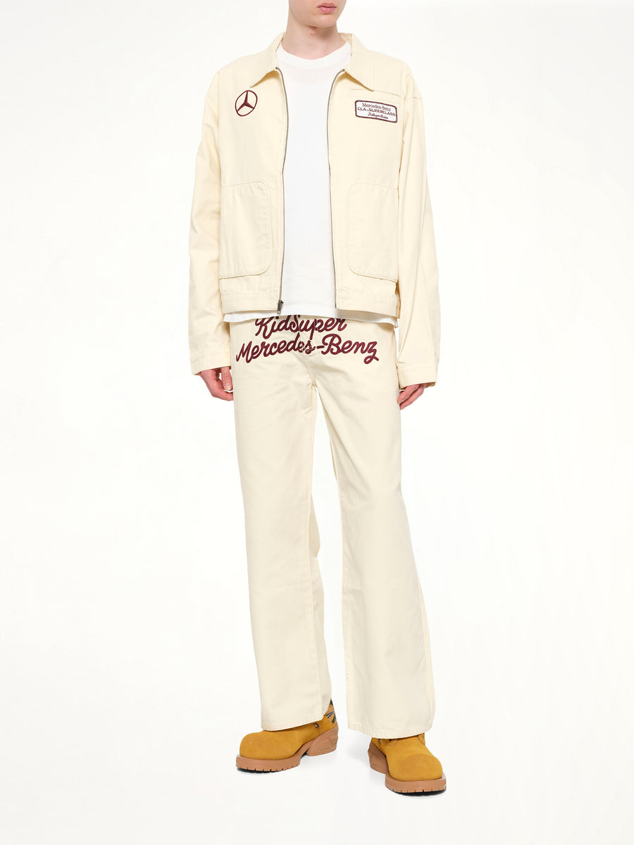 Kidsuper X Mercedes Benz Work Pants in Cream