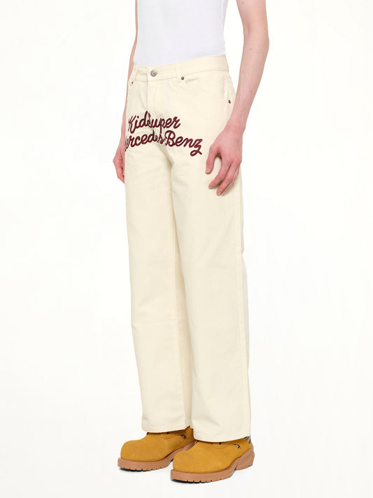 Kidsuper X Mercedes Benz Work Pants in Cream