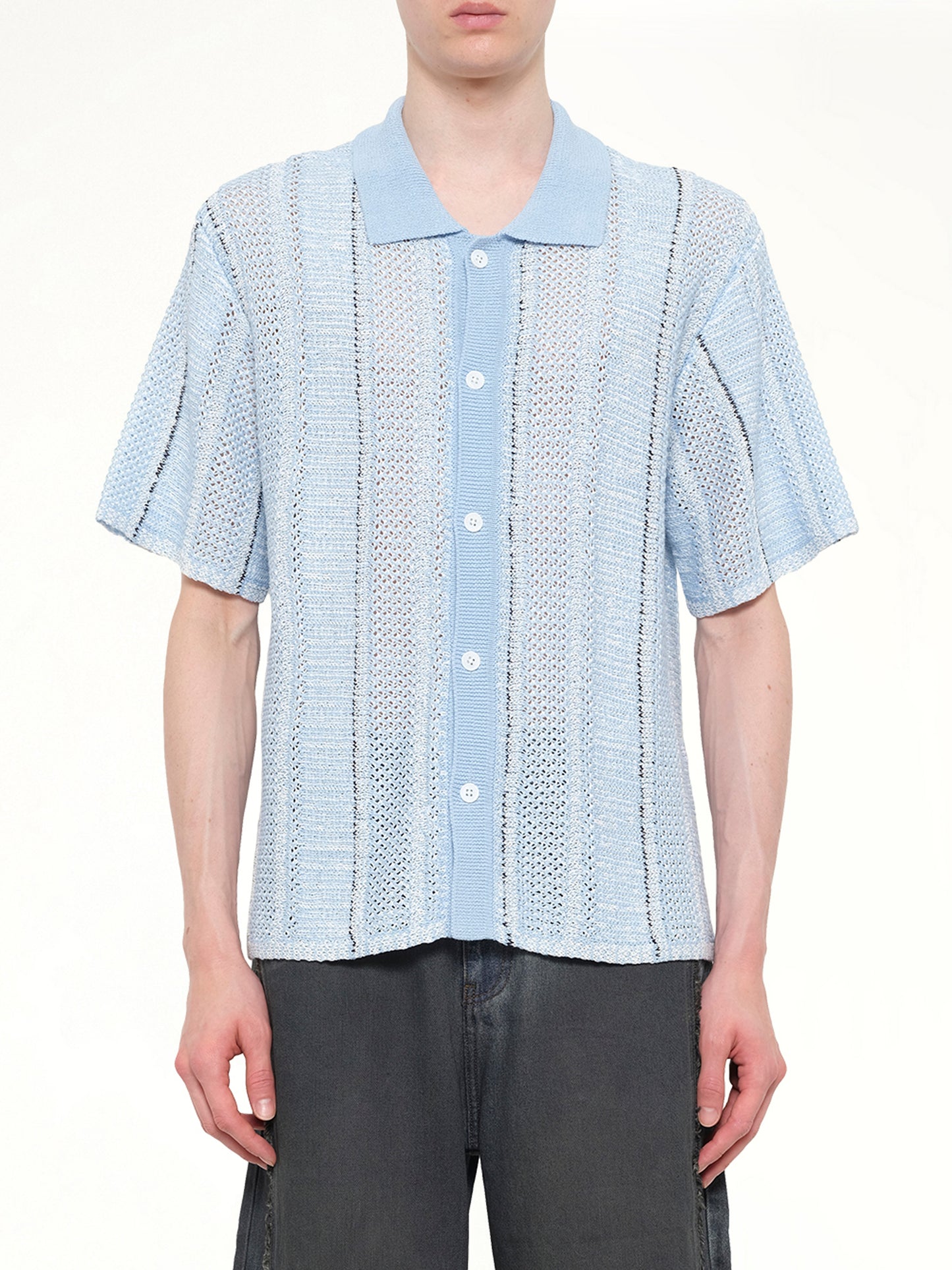 Knited Shirt in Blue Check
