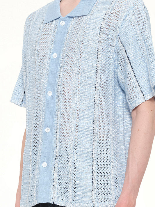Knited Shirt in Blue Check