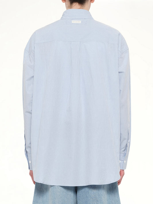 Plants Patched Shirt in Blue Stripe