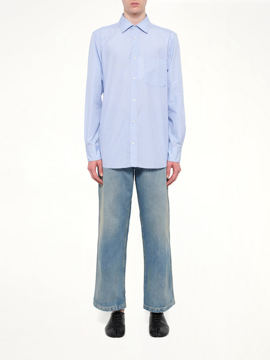 Stripe Long Sleeve Shirt in Blue