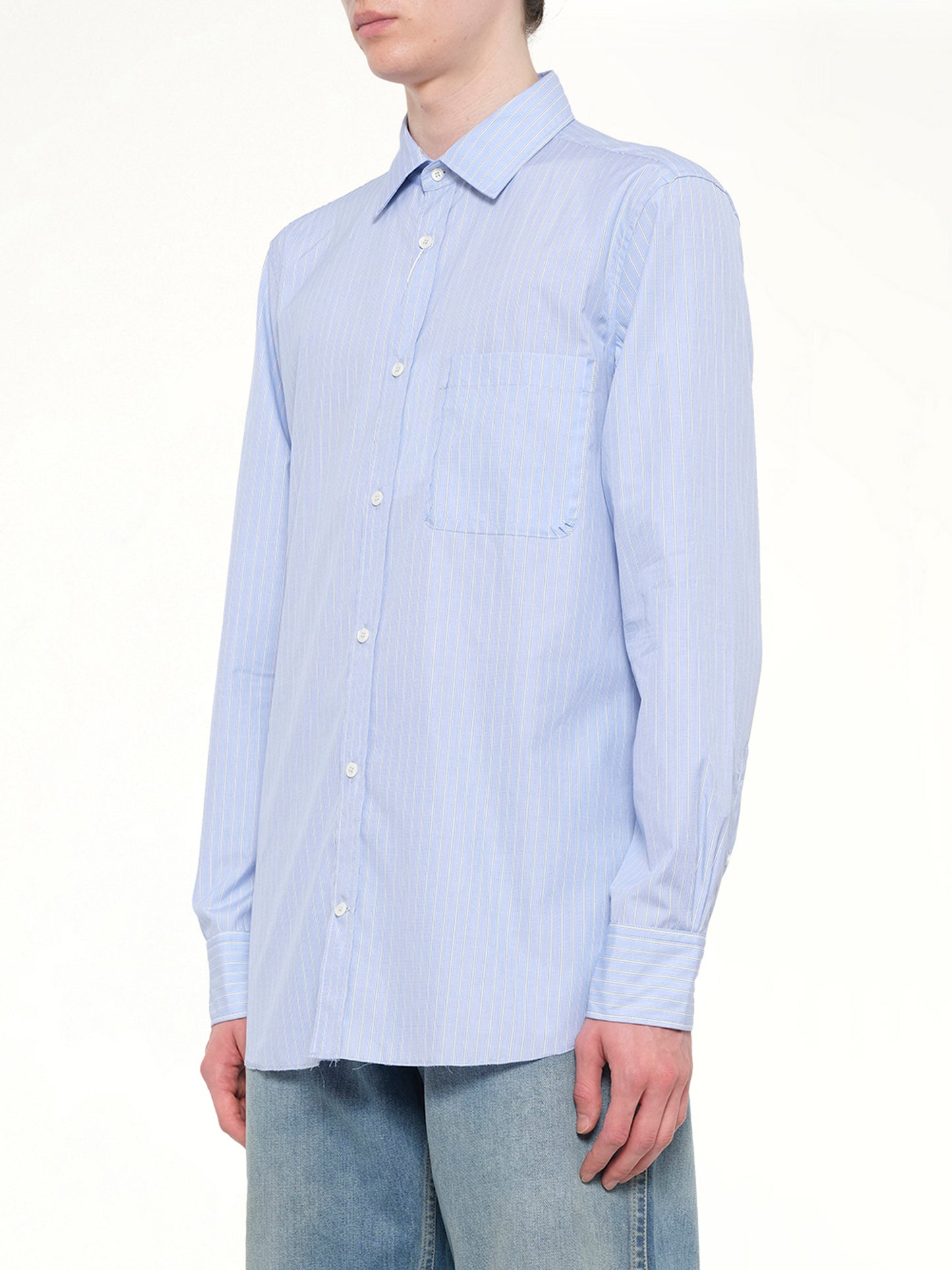 Stripe Long Sleeve Shirt in Blue