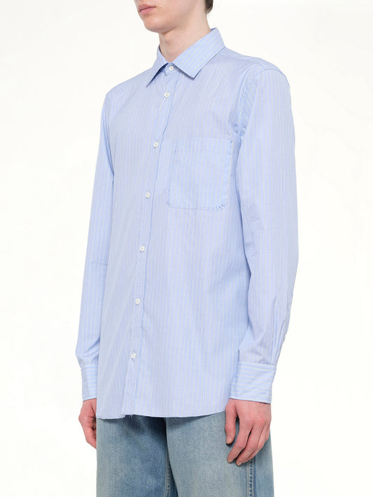 Stripe Long Sleeve Shirt in Blue