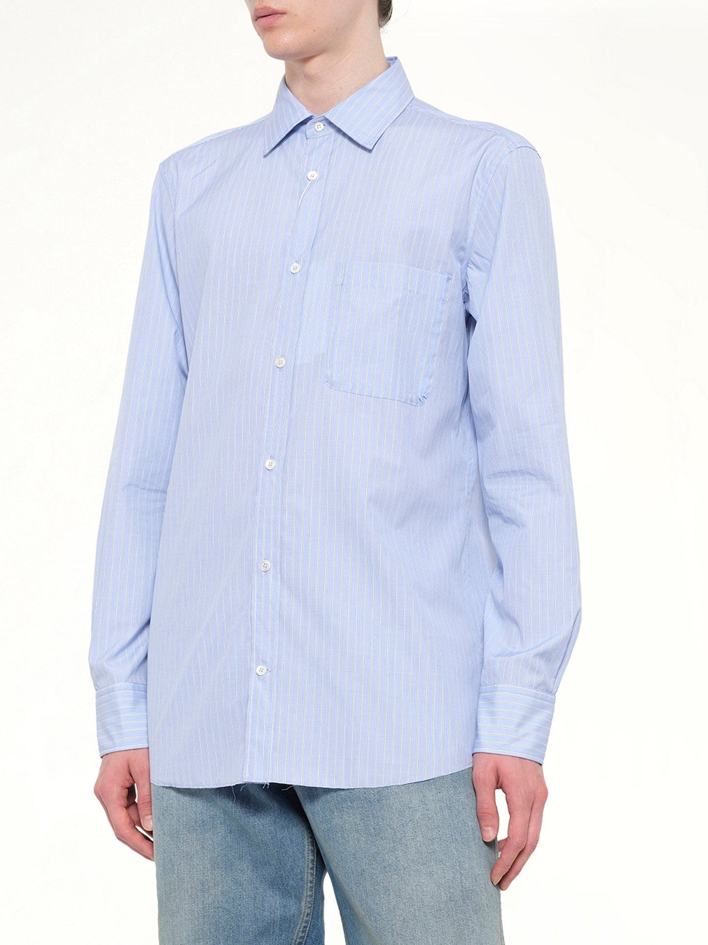 Stripe Long Sleeve Shirt in Blue