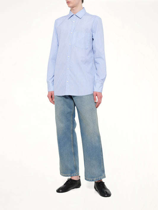 Stripe Long Sleeve Shirt in Blue