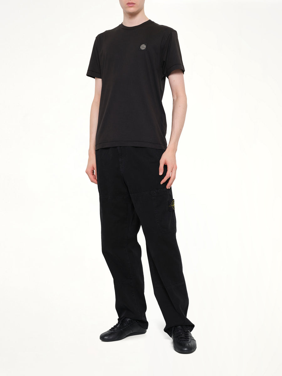 2100027 Cotton Compass Patch T-Shirt in Black