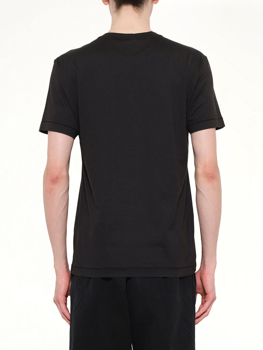 2100027 Cotton Compass Patch T-Shirt in Black