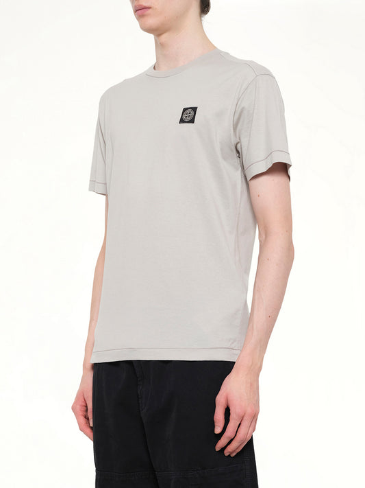 2100027 Logo Patch T-Shirt in Pearl Grey
