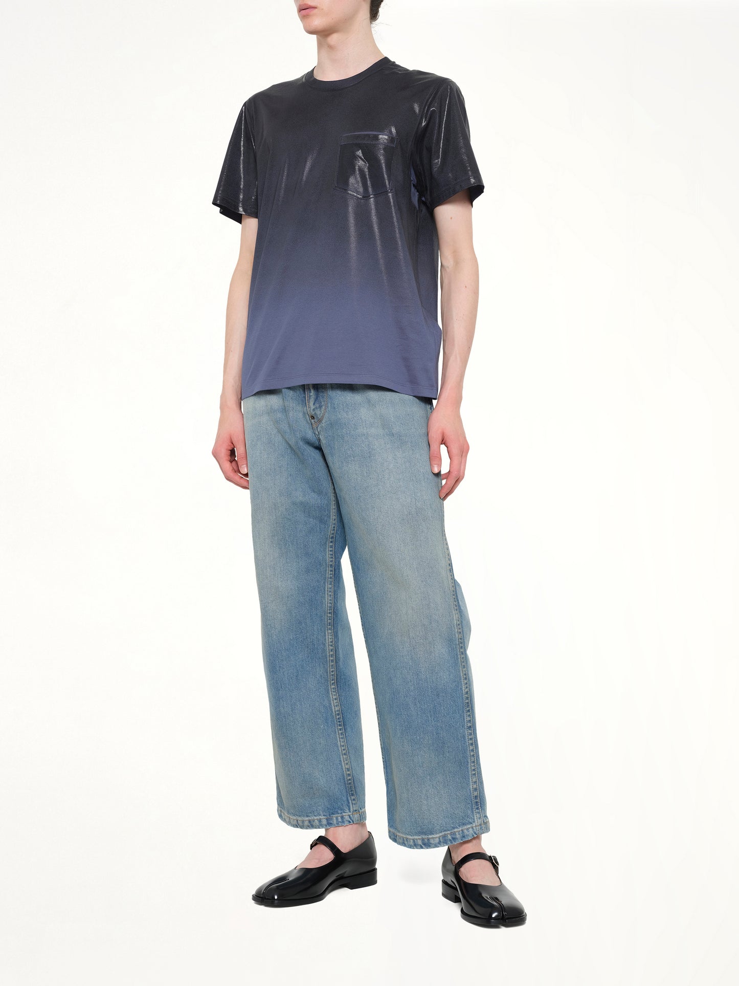 Coated T-Shirt in Lapis Blue