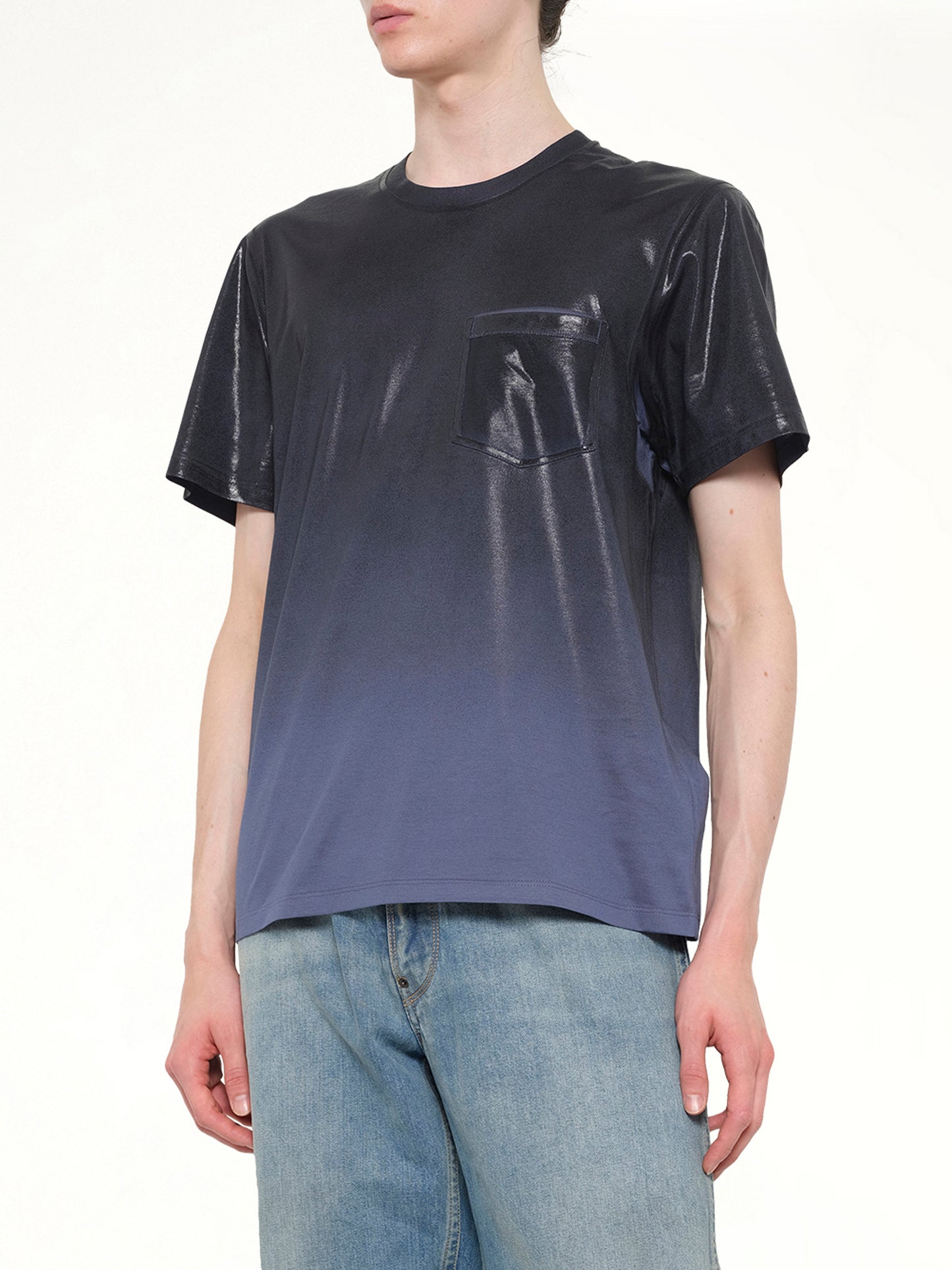 Coated T-Shirt in Lapis Blue