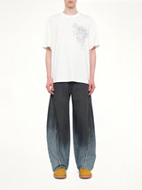 Spray Painted Plants Dye T-Shirt in White