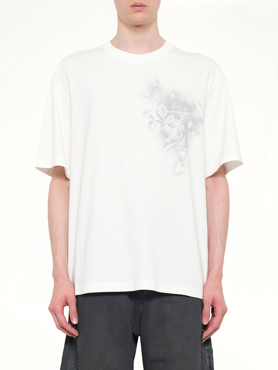 Spray Painted Plants Dye T-Shirt in White