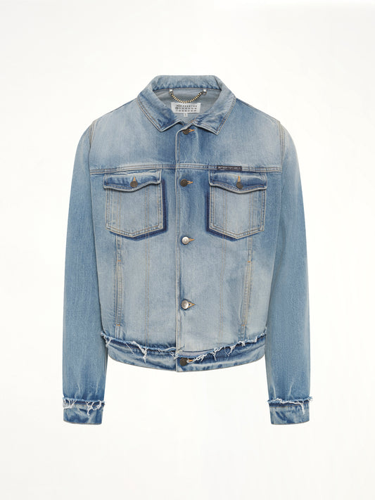Washed Denim Jacket in Blue