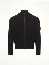 5100126 Ribbed Cotton Zip-Up Jumper in Black