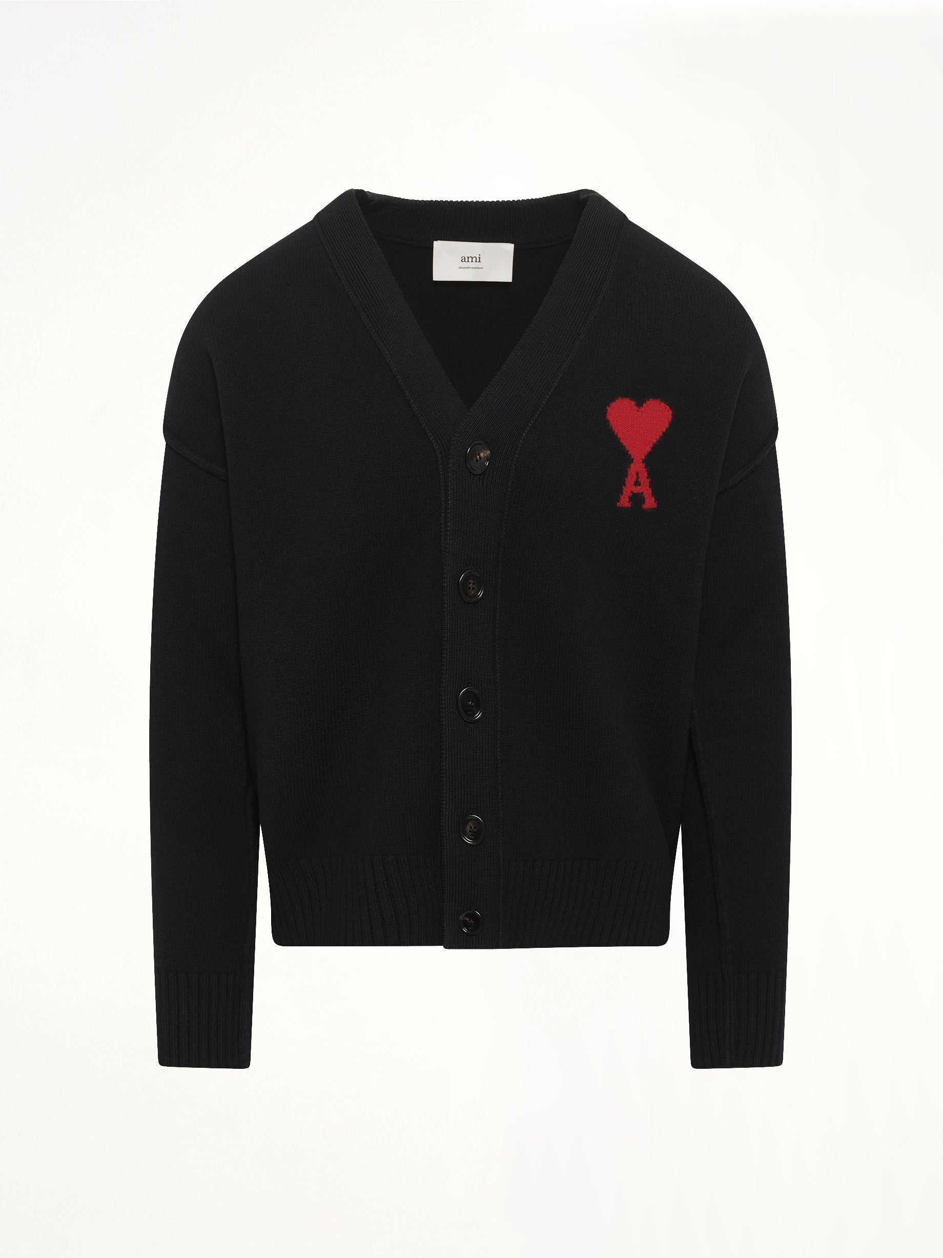 Red Ami De Coeur Cardigan in Black