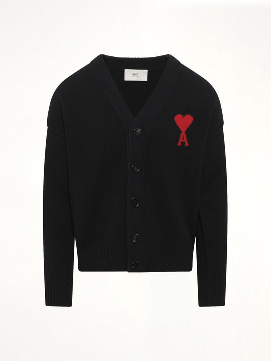 Red Ami De Coeur Cardigan in Black