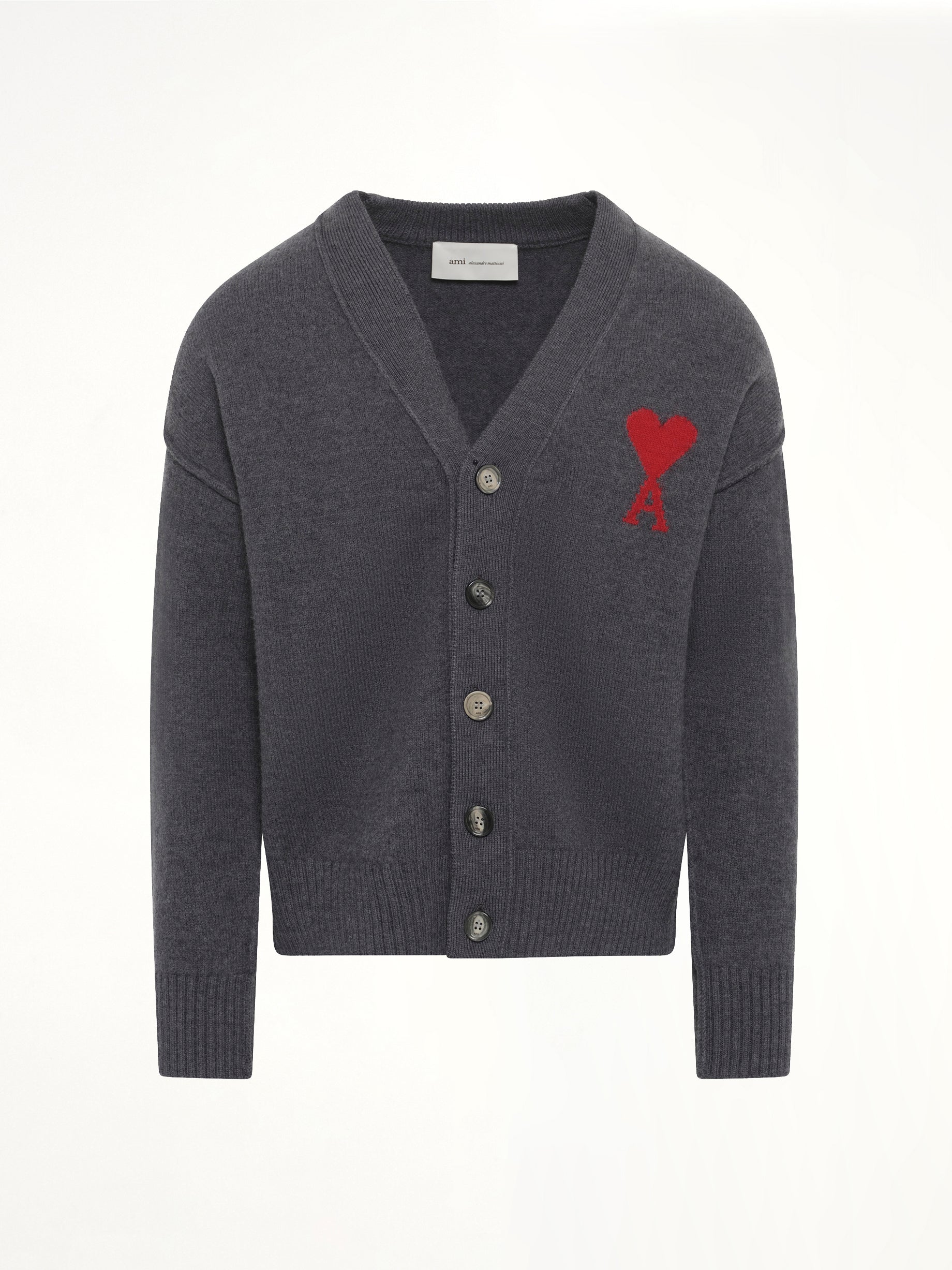 Red Ami De Coeur Cardigan in Grey