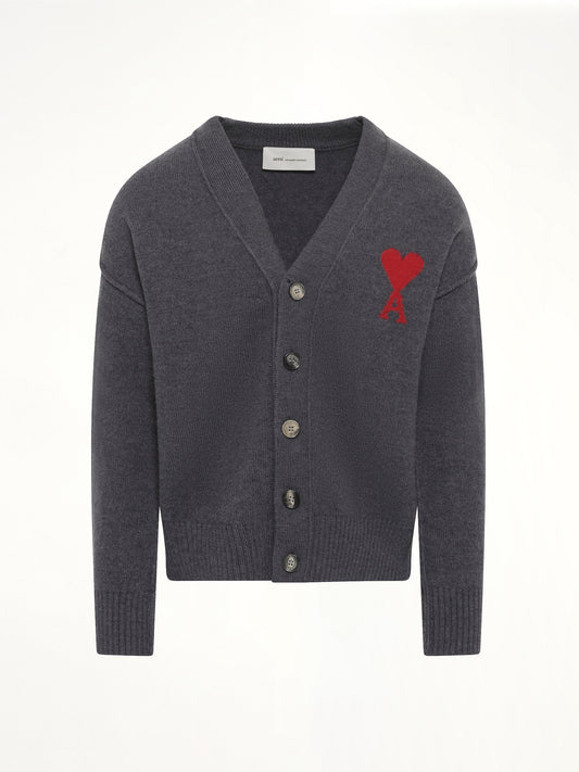 Red Ami De Coeur Cardigan in Grey