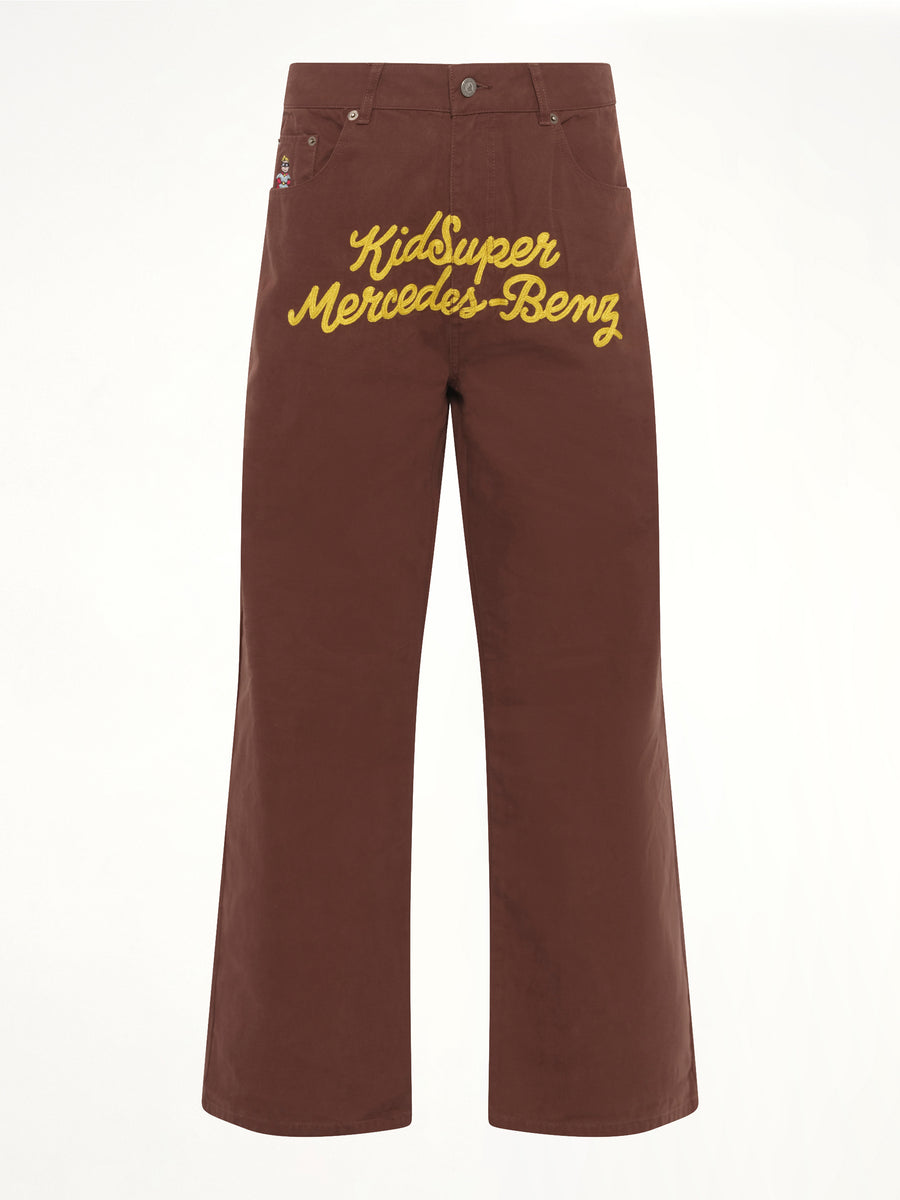 Kidsuper X Mercedes Benz Work Pants in Brown