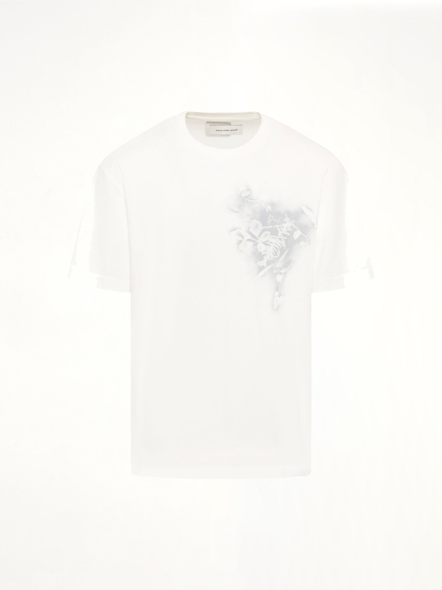 Spray Painted Plants Dye T-Shirt in White