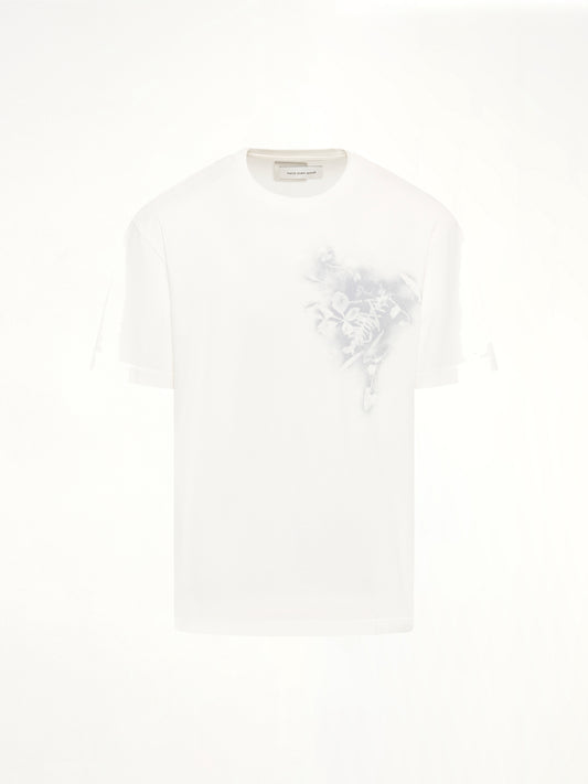 Spray Painted Plants Dye T-Shirt in White