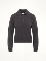 Knit Polo in Dark Grey