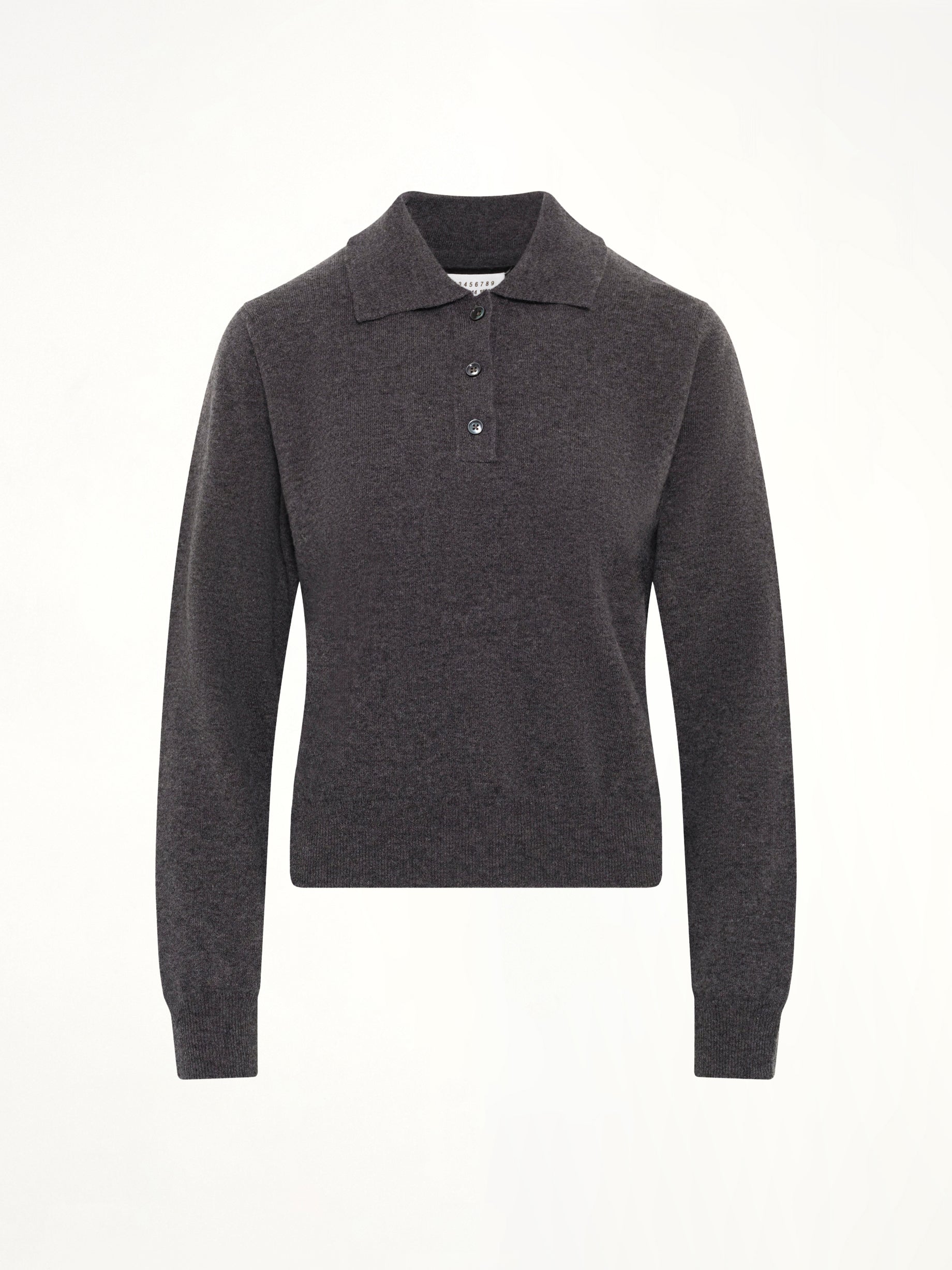 Knit Polo in Dark Grey