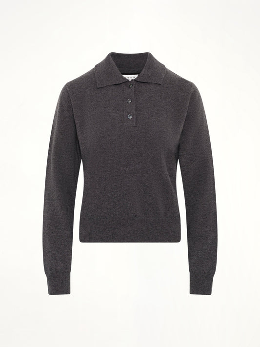 Knit Polo in Dark Grey