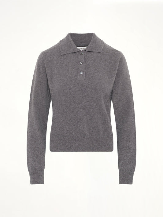 Knit Polo in Dark Grey